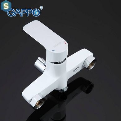 G2248 Змішувач для ванни довгий гусак білий/хром &Oslash;35 Gappo Noar 1/8, Білий