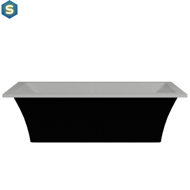 Ванна отдельностоящая глянцевая Amidicon Tytul 185x85 черная из литого камня TYTUL_185_BLACK_HL, Черно-белый