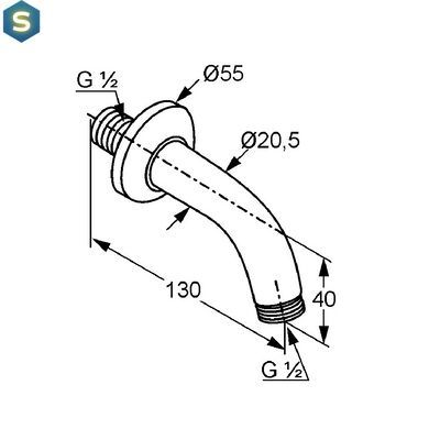 Кронштейн для верхнього душу Kludi Freshline 6235305-00, Хром