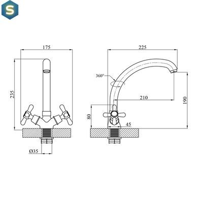 Змішувач для кухні Agua Toledo-C031 CV014924, Хром