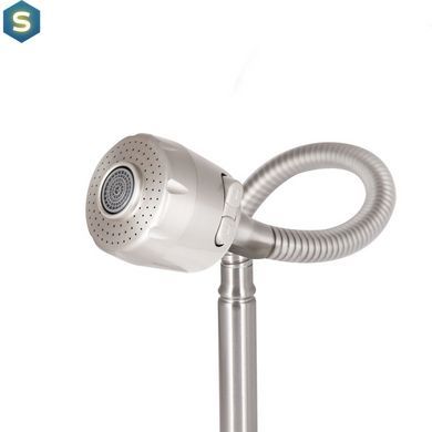 Смеситель для кухни Lidz Aria 015F41 с гибким изливом (k35) LDARI015F41NKS45306 Nickel, Нержавеющая сталь