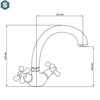 Смеситель для кухни Lidz (CRM)-30 21 271 03, Хром
