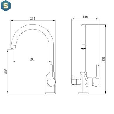 Смеситель для кухни Qtap Grand с подключением для питьевой воды QTGRA362CRW45668 Chrome/White, Белый