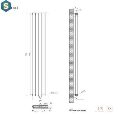 Радіатор дизайнерський Ideale Vittoria 12 5/1800/340 антрацит, Антрацит
