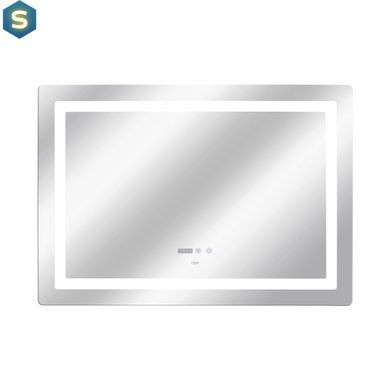 Зеркало Qtap Mideya 1000х700 с LED-подсветкой Touch, с антизапотеванием, с часами, диммером яркости QT2078NCF10070W