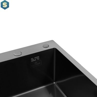 Кухонна мийка Kroner KRP Schwarze - 6350RHM PVD (3.0/1.0 мм) CV031323, Чорний/золото