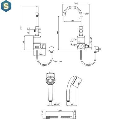 Проточний водонагрівач Wezer SDR-B05WST ванна з датчиком температури