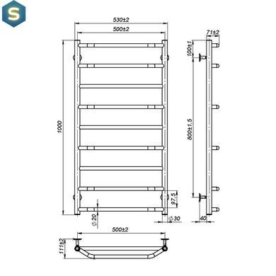 Рушникосушка водяна OnlyHeat Ignis 500/1000/9, Хром