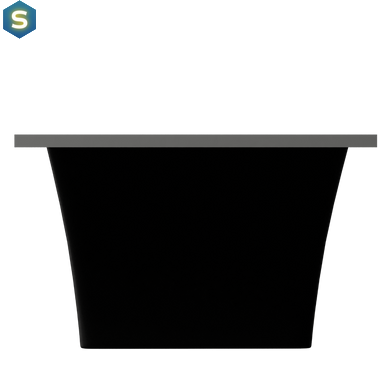 Ванна отдельностоящая глянцевая Amidicon Tytul 185x85 черная из литого камня TYTUL_185_BLACK_HL, Черно-белый