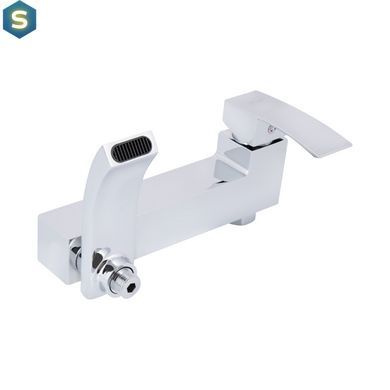 Змішувач для ванни Qtap Swan Cascada з поворотним виливом (з душовим гарнітуром) QTSWA260CRM45565 Chrome, Хром