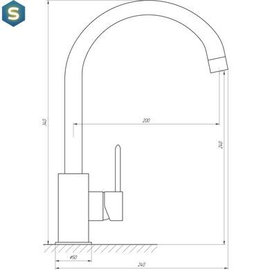 Змішувач для кухні Topaz Barts TB 07403-H36-BL, Черный матовый