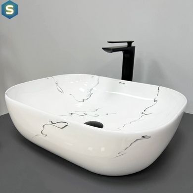 Умивальник (раковина) VBI BERGAMO MARMO GLOSSY накладний, Мармур