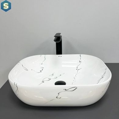 Умивальник (раковина) VBI BERGAMO MARMO GLOSSY накладний, Мармур