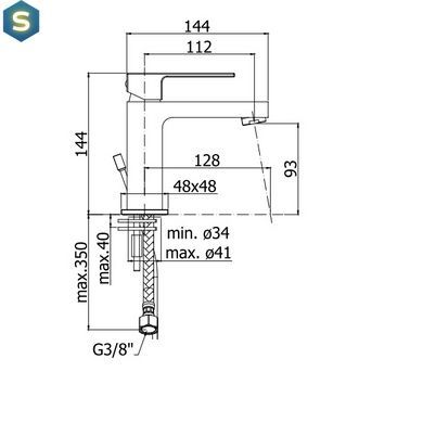 Смеситель для раковины Paffoni Elle черный матовый EL 071, Хром