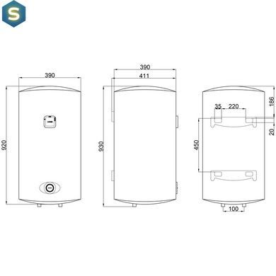 Водонагрівач електричний Thermo Alliance 80 л Slim вертикальний, мокрий ТЕН 1,5 кВт D80V15Q2