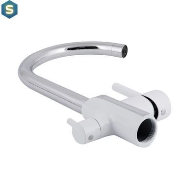 Смеситель для кухни Qtap Grand с подключением для питьевой воды QTGRA362CRW45668 Chrome/White, Белый