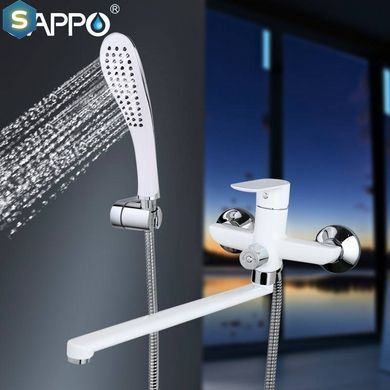 G2248 Змішувач для ванни довгий гусак білий/хром &Oslash;35 Gappo Noar 1/8, Білий