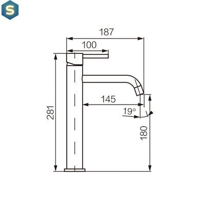 Змішувач для раковини VBI Milano black високий VBI-050101BL, Черный матовый