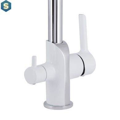 Смеситель для кухни Qtap Grand с подключением для питьевой воды QTGRA362CRW45668 Chrome/White, Белый