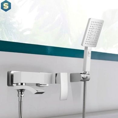 Змішувач для ванни Qtap Swan Cascada з поворотним виливом (з душовим гарнітуром) QTSWA260CRM45565 Chrome, Хром