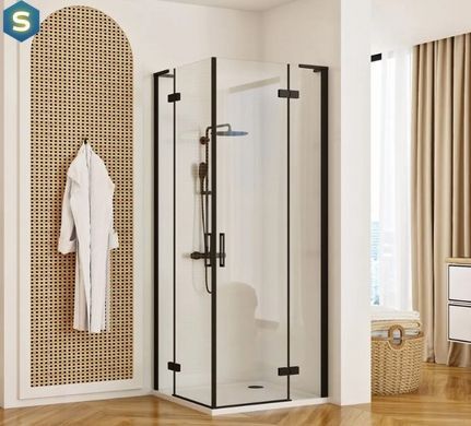 Душевая кабина Rea Hugo 90x90 black двойная REA-K6601, Черный матовый, Универсальная, черный матовый
