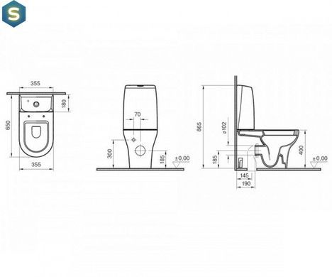Унітаз-компакт Koller Pool Zentrum 9012N003-7215 з кришкою Soft Close, Білий