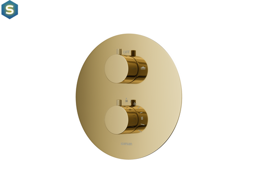 Душевая система скрытого монтажа Corsan Lugo gold + BOX с термостатом Z03TGL, Золотой
