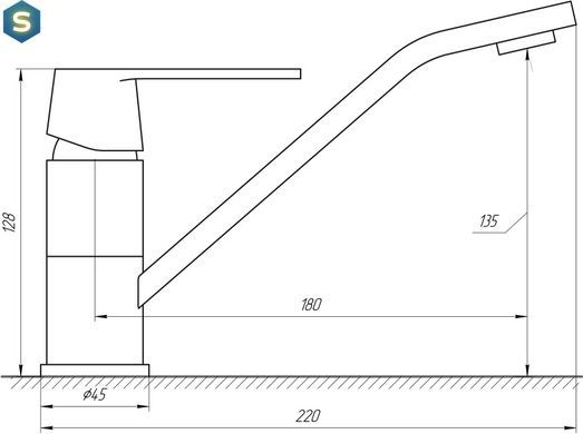 Смеситель для кухни Globus Lux Laguna GLA-0203Q, Хром