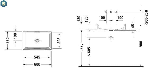 Умивальник Duravit Vero 60x38 2351600000, Білий