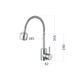 Смеситель для кухни Lidz Aria 015F41 с гибким изливом (k35) LDARI015F41NKS45306 Nickel, Нержавеющая сталь