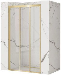 Душові двері Rea Alex 90 brushed gold REA-K2506, прозорий, золотий