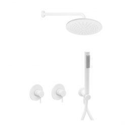 Верхний душ Paffoni Комплект душевой системы Paffoni Shower скрытого монтажа верхний душ &Oslash;225 мм white matt KITLIG010BO, Белый матовый