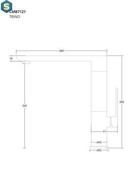 Смеситель для кухни Corsan Trino black mat з подвижным носиком CMB7121BL, Черный матовый