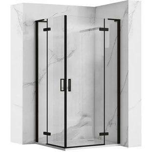 Душова кабіна Rea Hugo 100x100 black подвійна REA-K6602, Черный матовый, Універсальна, чорний матовий