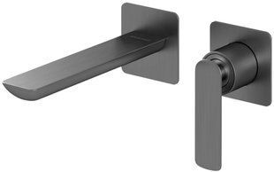Смеситель для умывальника Kohlman Experience graphite + BOX скрытого монтажа QW180EG, Графит