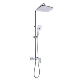 Душова система універсальна Qtap Gemini на три споживача (з виливом) QTGEM111CRW45687 Chrome/White, Білий