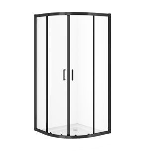 Душова кабіна Cersanit Zip напівкругла black 90x90x190 S163-008, прозорий, чорний