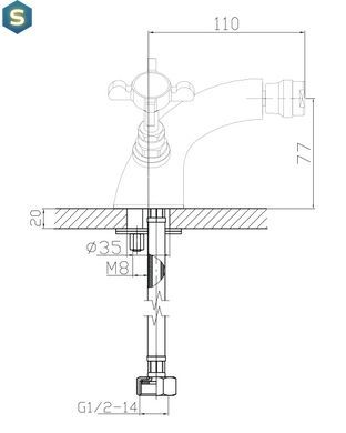 Змішувач для біде Imprese Cuthna 40280 stribro, Хром
