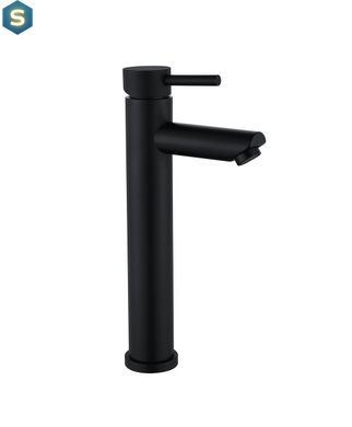 Змішувач для умивальника Wezer EKO11A-01-BLACK високий, Черный матовый