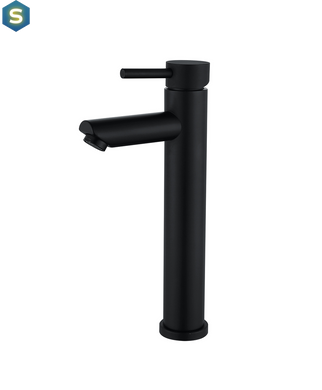 Змішувач для умивальника Wezer EKO11A-01-BLACK високий, Черный матовый