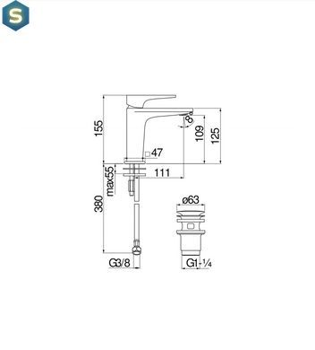Змішувач для умивальника Nobili Seven з донним клапаном хром SE124118/2CR, Хром