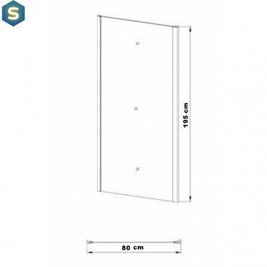 Боковая стенка Eger 80x195 см 599-153-80W(h), прозрачный, хром