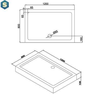 Душевая кабина Eger A Lany 120x80 с поддоном 599-550 Black