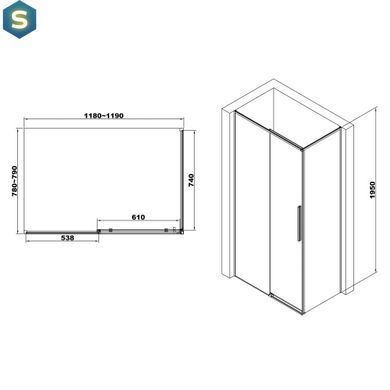 Душевая кабина Eger A Lany 120x80 с поддоном 599-550 Black