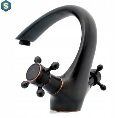 Змішувач для умивальника Rea Retro Old black чорний REA-B0225, Чорний/золото