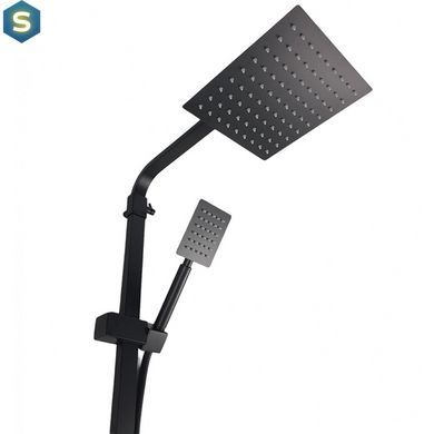 Душова система Wezer PRO16-02-BLACK, вилив - перемикач на лійку, 3-функції, чорний, Черный матовый