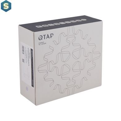 Смеситель для умывальника Qtap Gemini QTGEM270GMB45676 Gunmetal Black PVD, Шлифованный черный хром