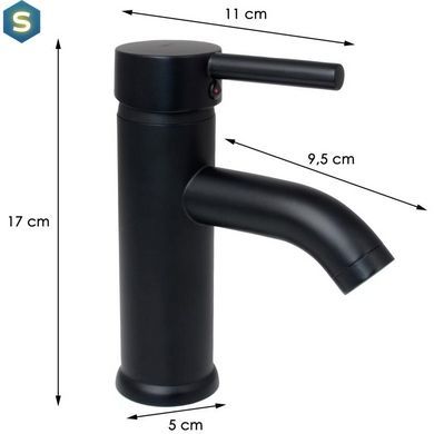 Смеситель для умывальника Yoka Spa 24 Black низкий BU.SPA-24-BLK, Черный матовый