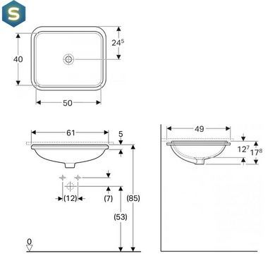 Умивальник Geberit Variform 61x49 500.767.01.2, Білий