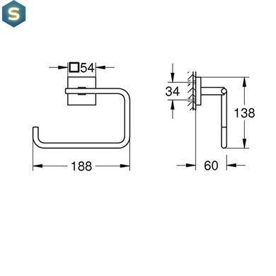 Тримач для рушників Grohe QuickFix Start Cube 40975000, Хром